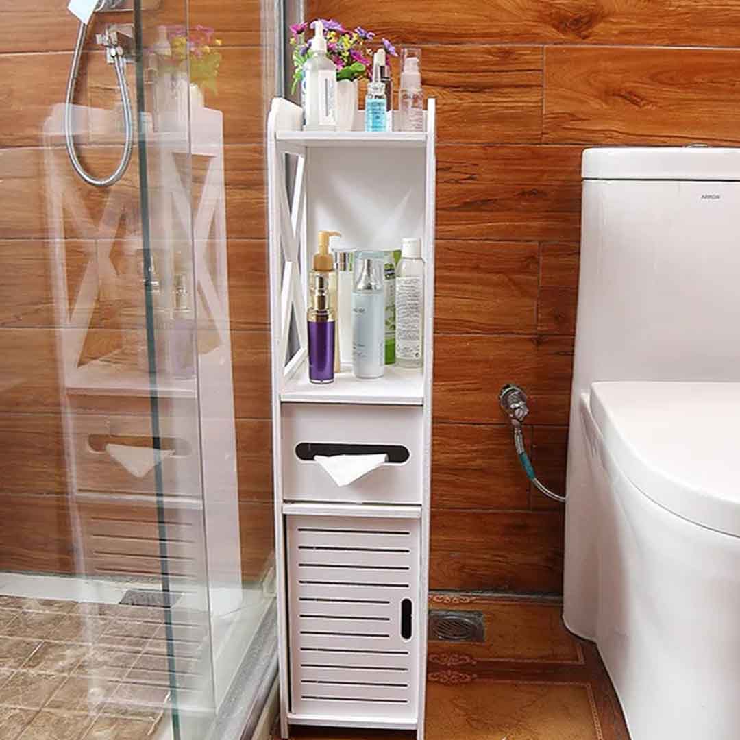 Colonne support accessoires de salle de bain