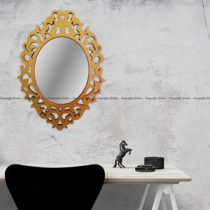 Miroir-mural-princesse-dorée-en-bois