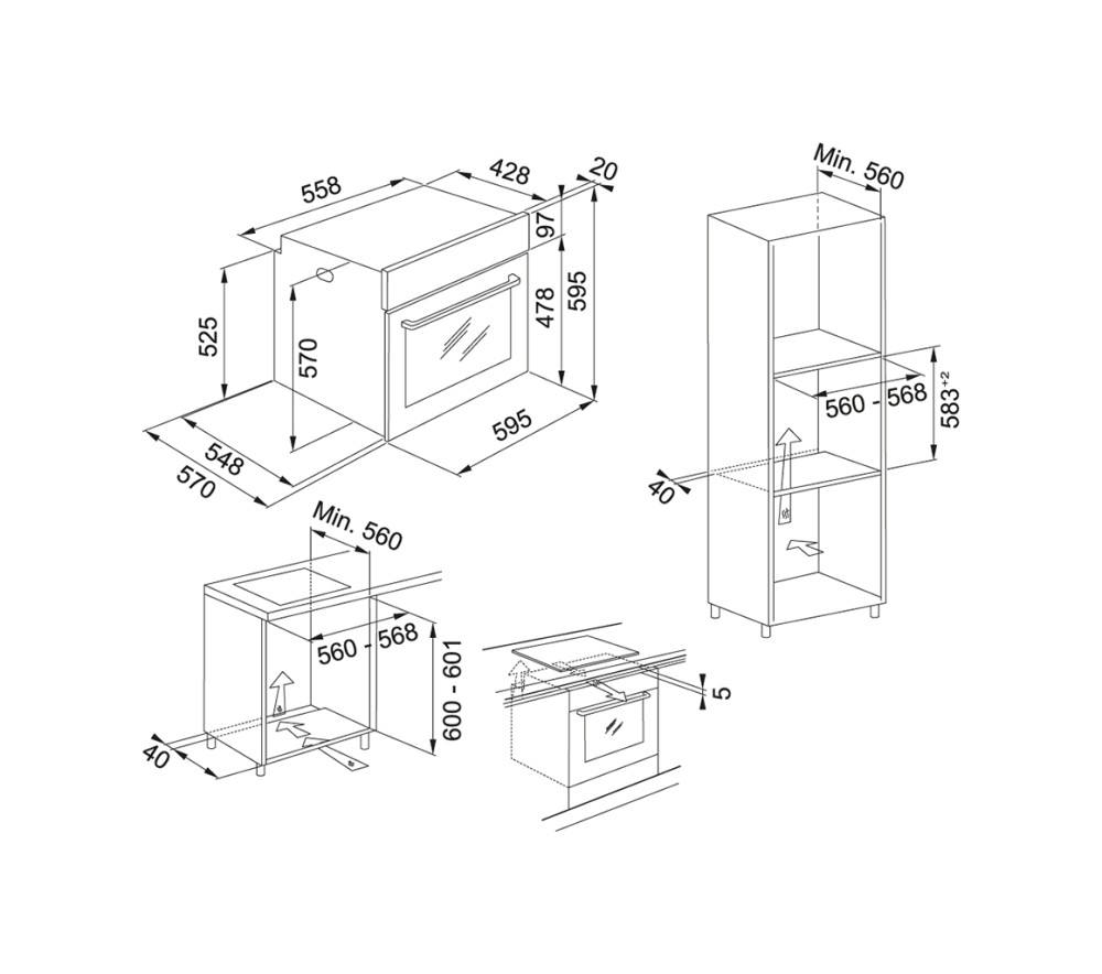 Gros plan du four électrique Franke FSM 86 H XS - design technique